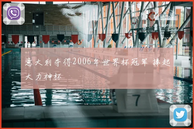 意大利夺得2006年世界杯冠军 捧起大力神杯